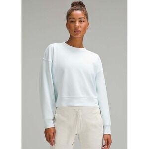 Lululemon Women's Softstreme Perfectly Oversized Cropped Crew Sweatshirt Blue 12